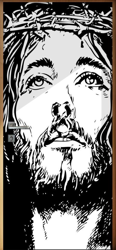 Adesivo para Porta Face Jesus Cristo