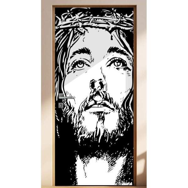Adesivo para Porta Face Jesus Cristo