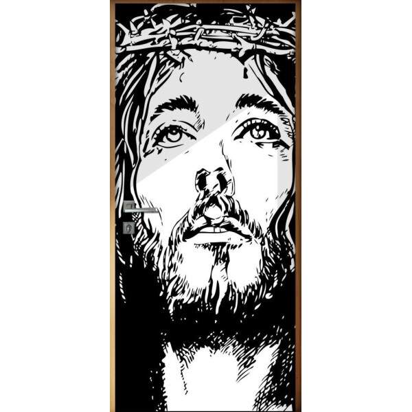 Adesivo para Porta Face Jesus Cristo