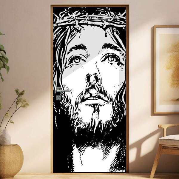 Adesivo para Porta Face Jesus Cristo