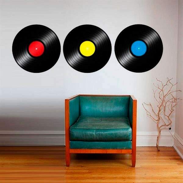 Adesivo de parede discos de vinil 1