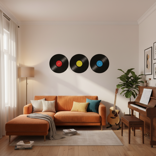 Adesivo de parede discos de vinil 1