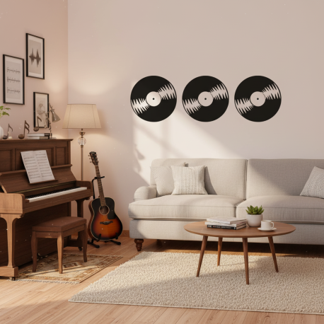 Adesivo de parede discos de vinil 3