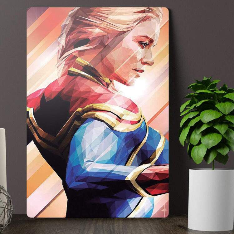 Placa Decorativa Capit Marvel
