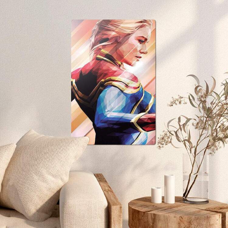 Placa Decorativa Capit Marvel