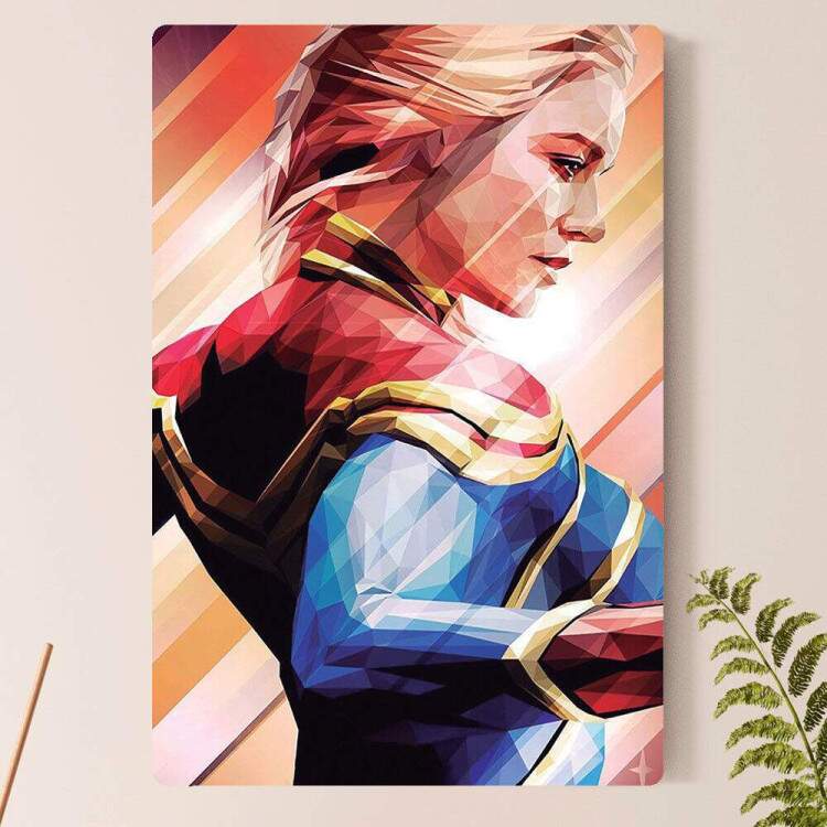 Placa Decorativa Capit Marvel