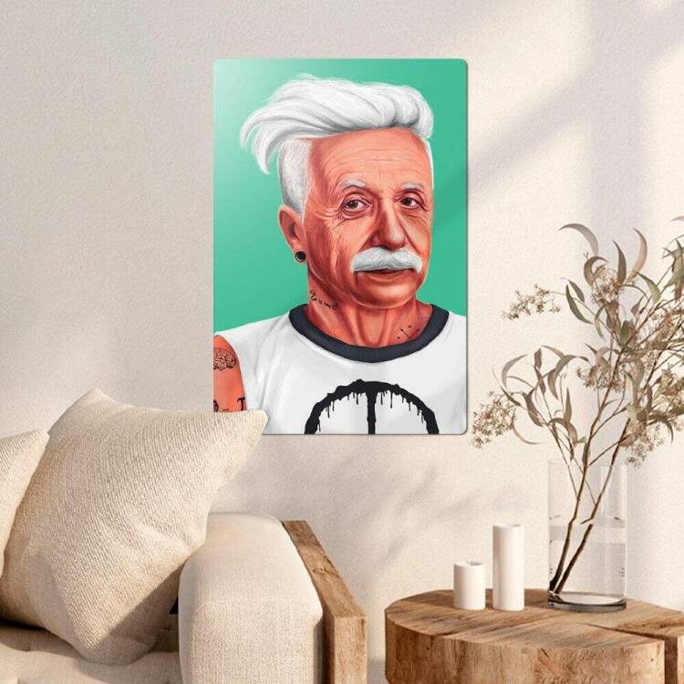 Placa Decorativa Albert Einstein Estiloso