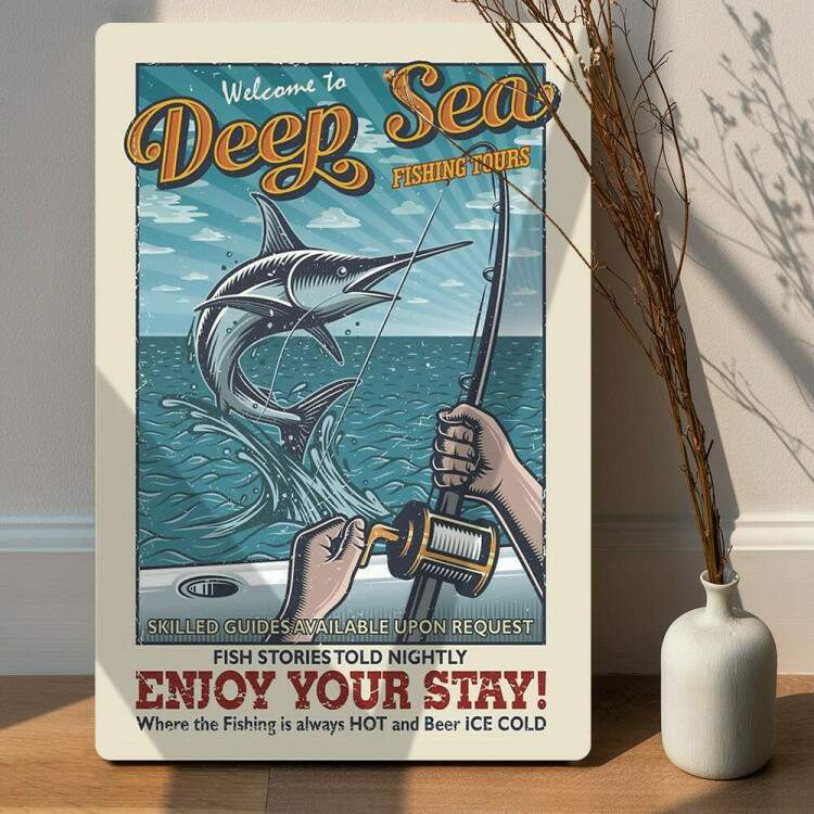 Placa Decorativa Pesca Deep Sea