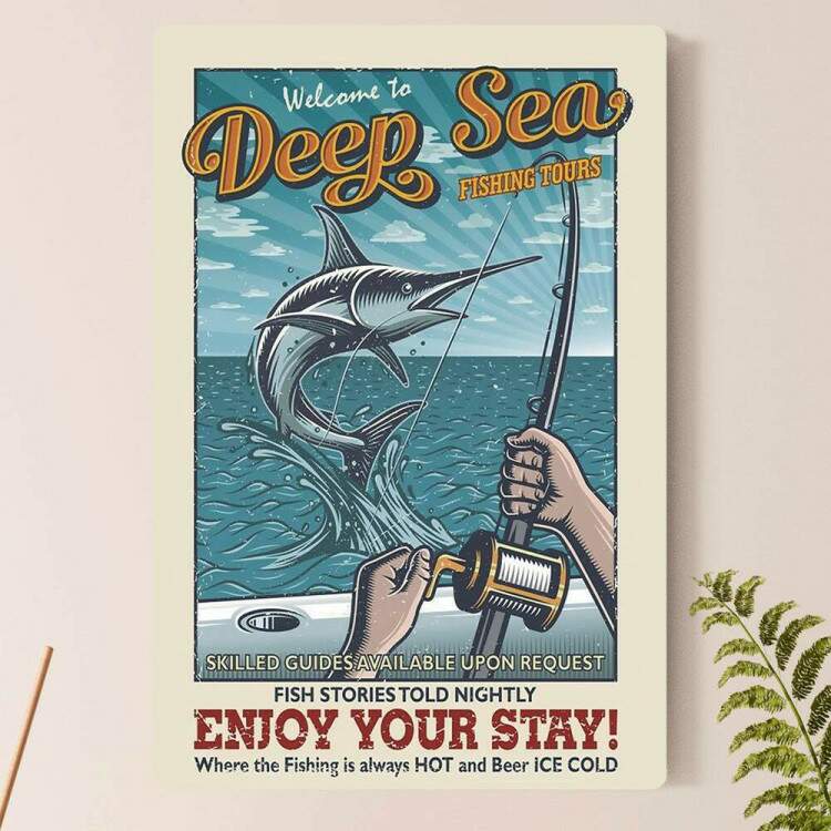 Placa Decorativa Pesca Deep Sea