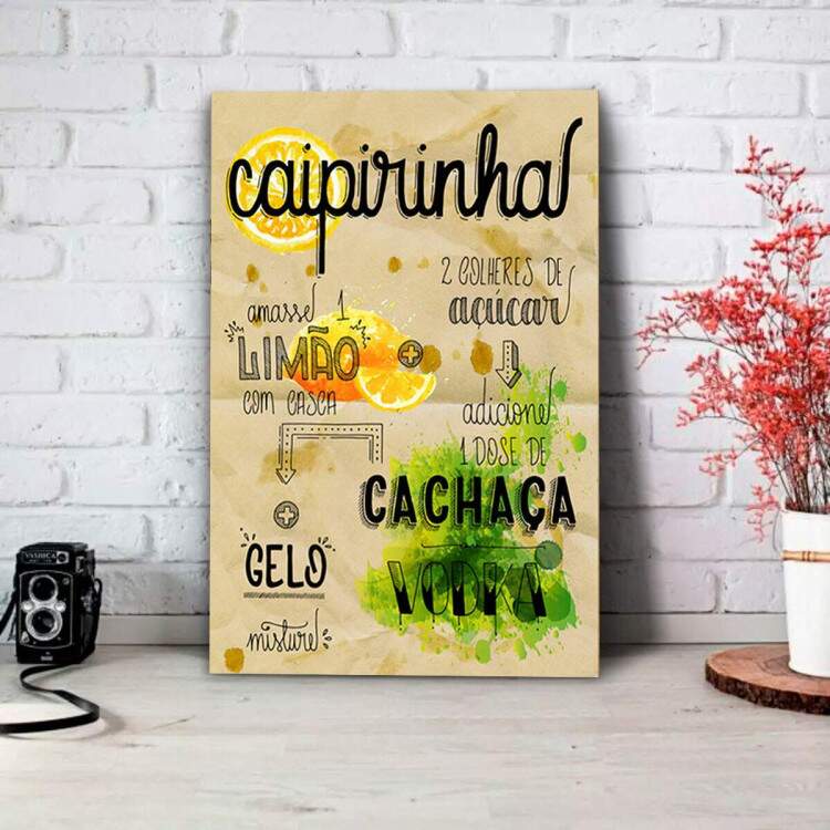 Placa Decorativa Caipirinha Receita