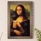 Placa Decorativa Mona Lisa Bebendo Cerveja
