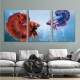 Kit 3 Quadros Decorativos Peixes Coloridos