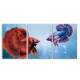 Kit 3 Quadros Decorativos Peixes Coloridos