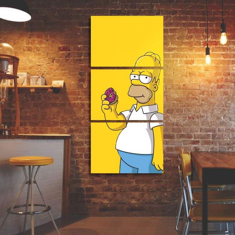 Kit 3 Quadros Decorativos Homer Simpson 03