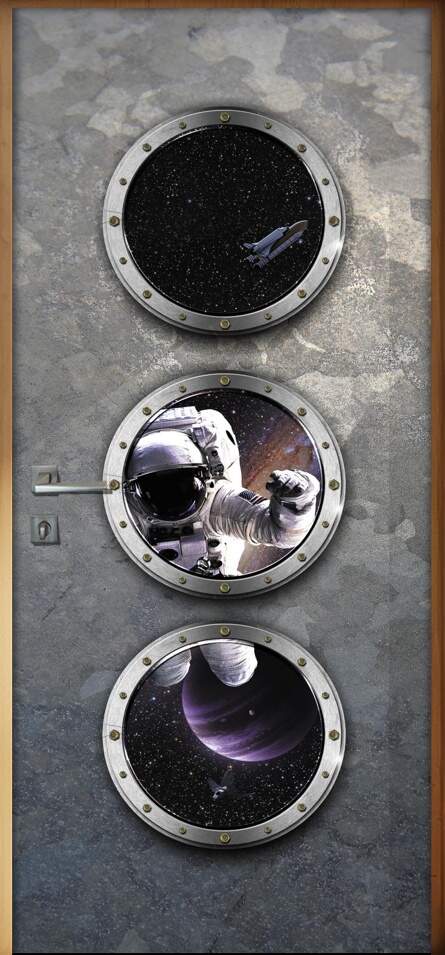 Adesivo Para Porta Astronauta No Espao