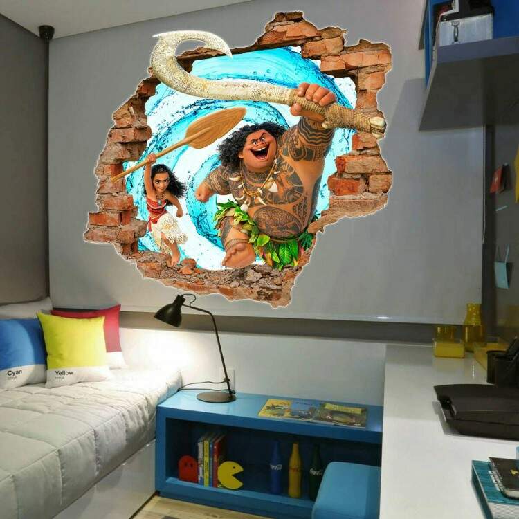 Adesivo de Parede Buraco Falso Moana