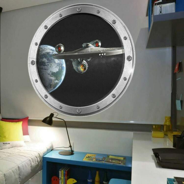 Adesivo de Parede Janela Redonda Star Wars