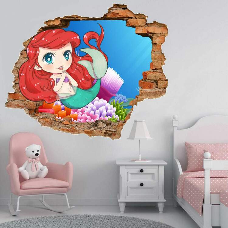 Adesivo de Parede Sereia Ariel
