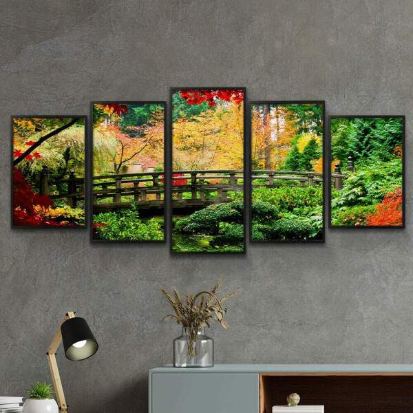 Kit Quadros Decorativos Mosaico Ponte e rvores