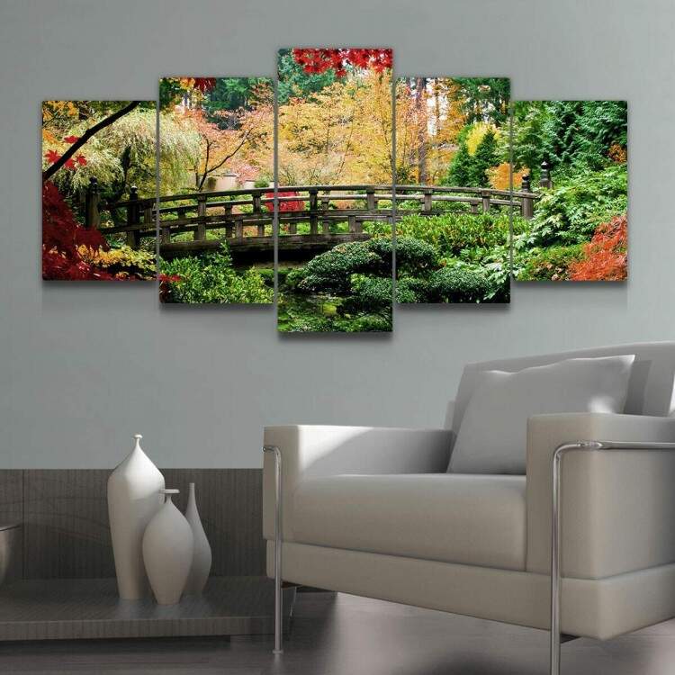 Kit Quadros Decorativos Mosaico Ponte e rvores