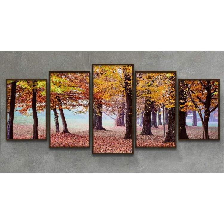 Kit Quadros Decorativos Mosaico rvores Folhas Amarelas