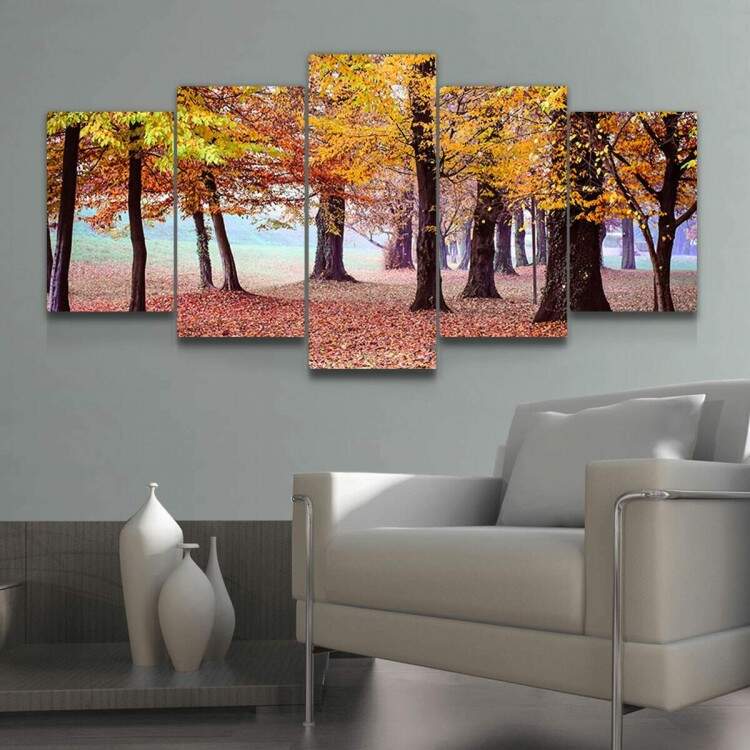 Kit Quadros Decorativos Mosaico rvores Folhas Amarelas