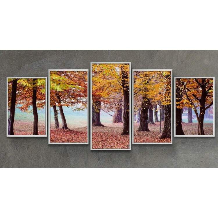 Kit Quadros Decorativos Mosaico rvores Folhas Amarelas