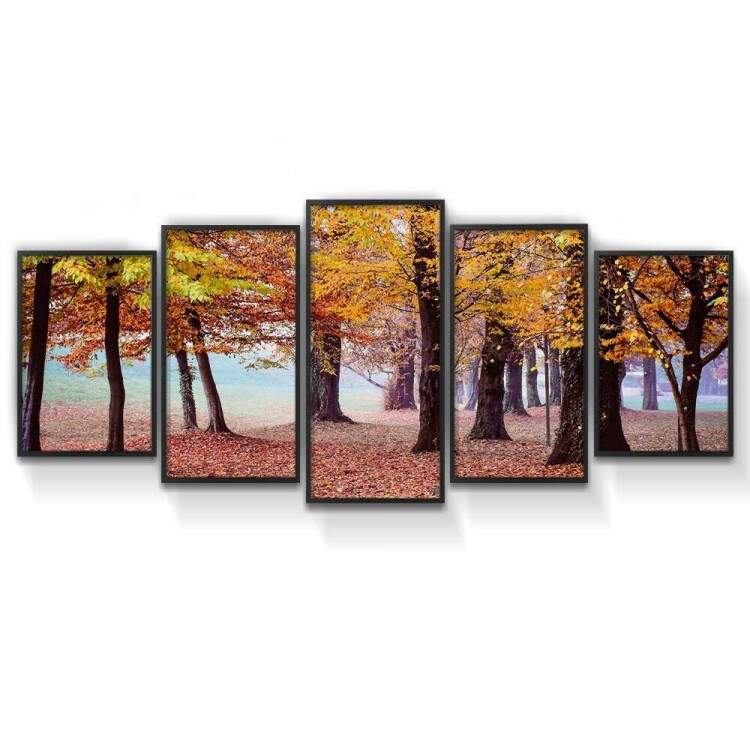 Kit Quadros Decorativos Mosaico rvores Folhas Amarelas