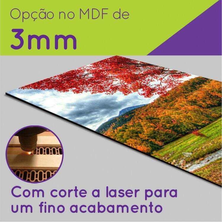 Kit Quadros Decorativos Mosaico rvore Folhas Vermelhas