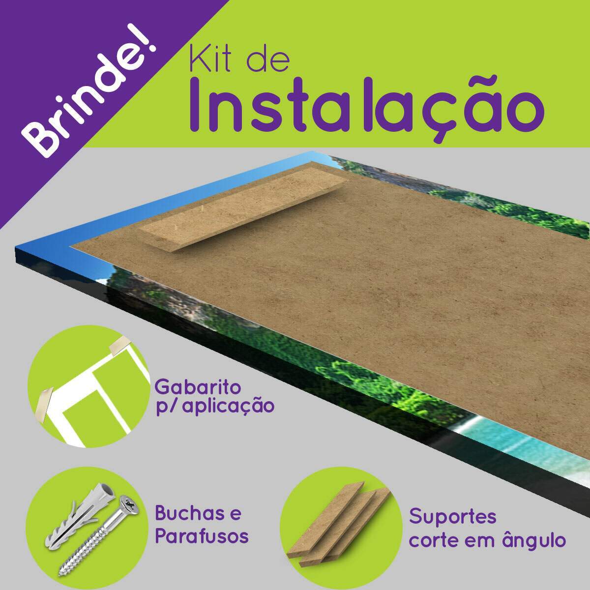Kit Quadros Decorativos Mosaico Barco na Praia