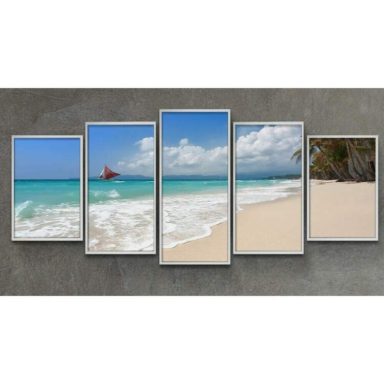 Kit Quadros Decorativos Mosaico Praia