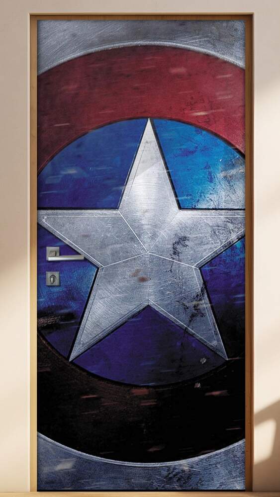 Adesivo para Porta Escudo Capit�o Am�rica