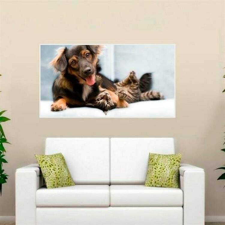 Painel Fotogrfico Adesivo Cachorro e Gato modelo 04