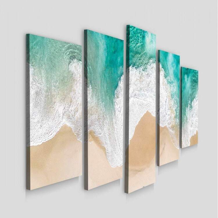 Kit Quadros Decorativos Mosaico Paisagem Praia