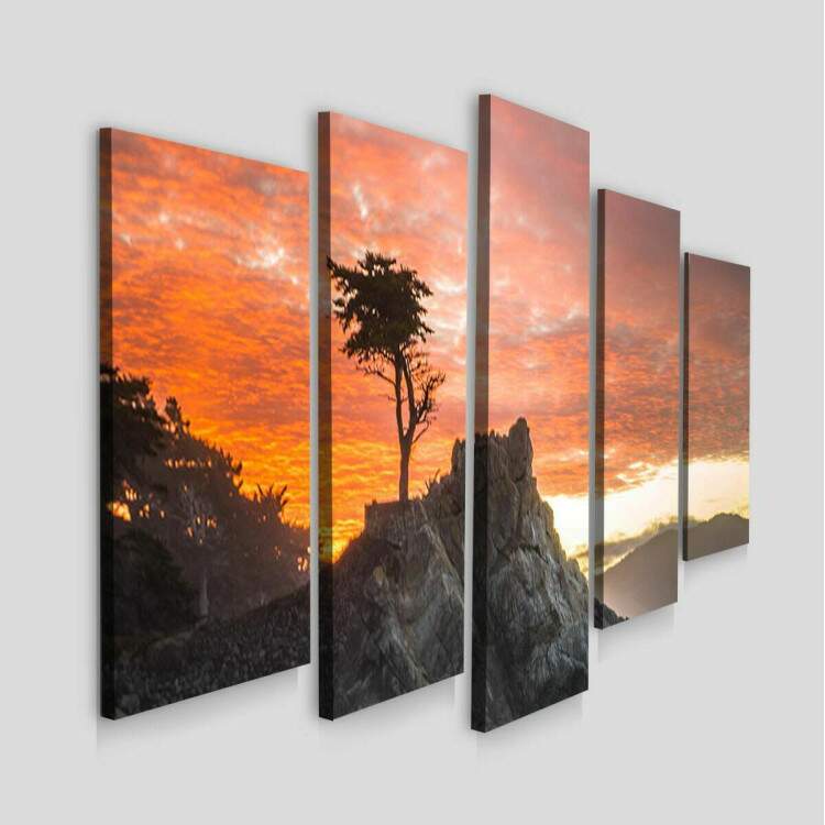 Kit Quadros Mosaico rvore na Montanha