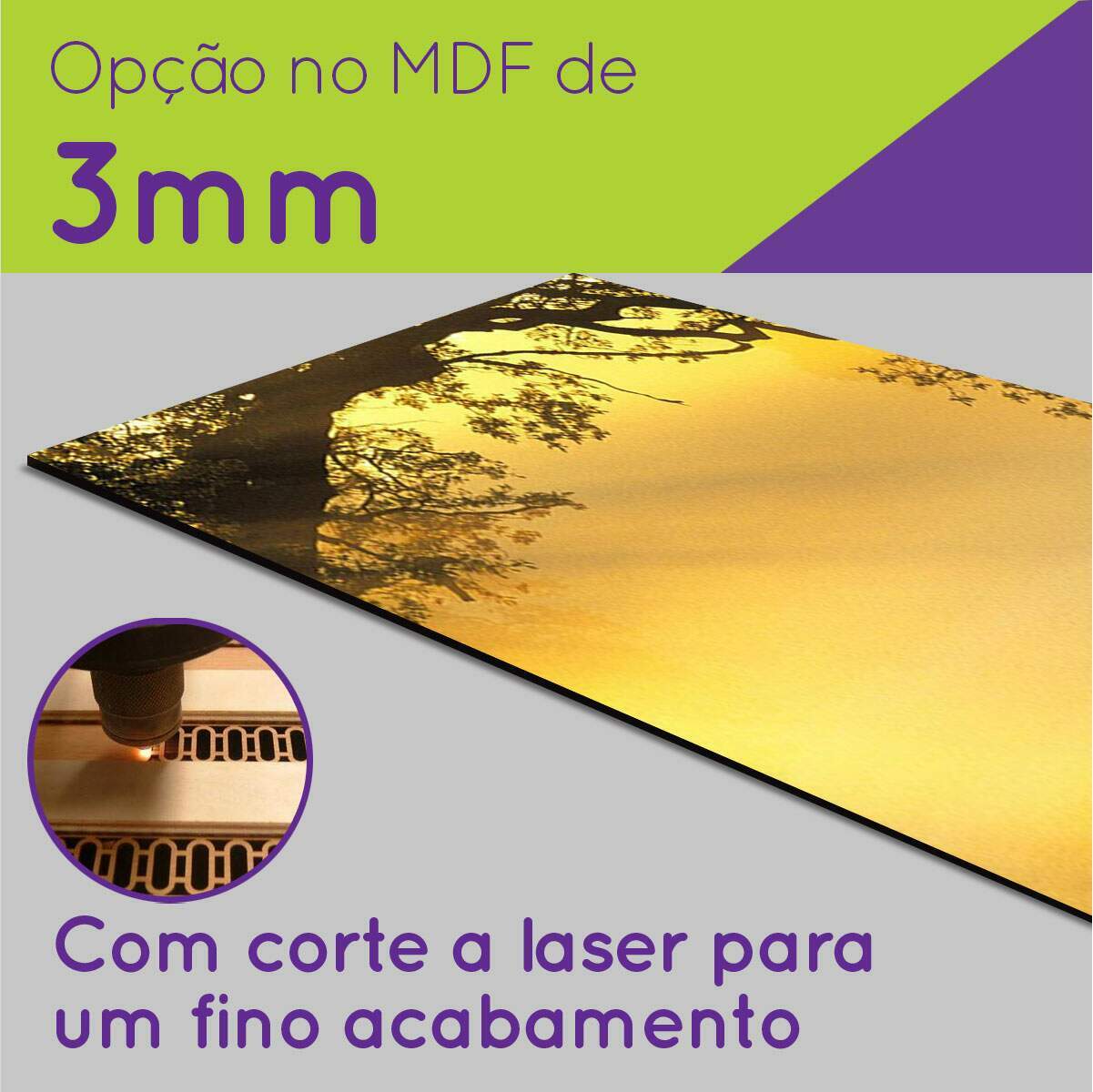 Kit Quadros Decorativos Mosaico �rvore e Luz do Sol