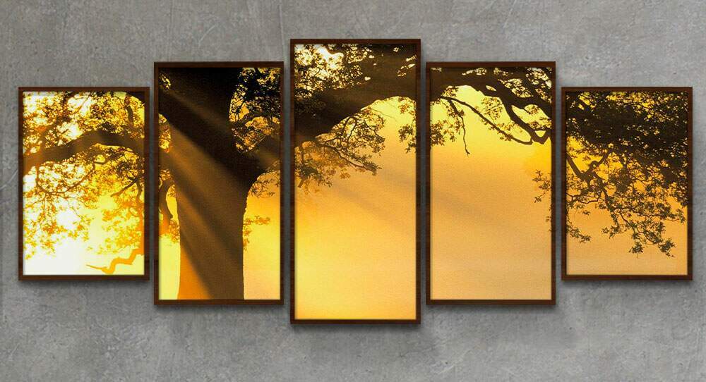 Kit Quadros Decorativos Mosaico �rvore e Luz do Sol