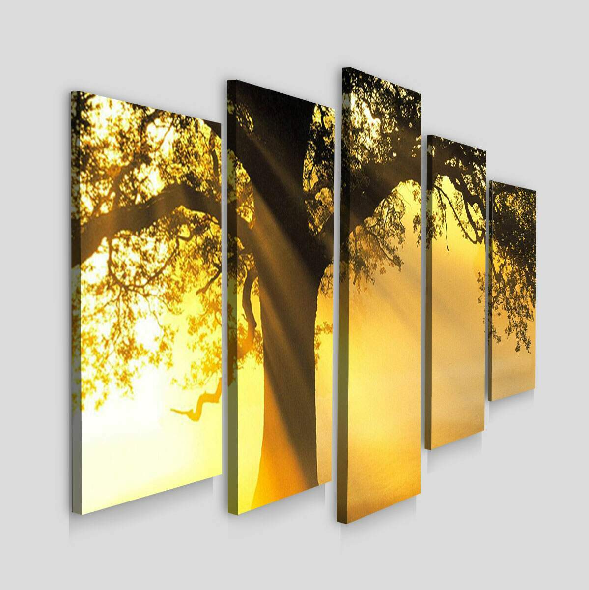 Kit Quadros Decorativos Mosaico �rvore e Luz do Sol