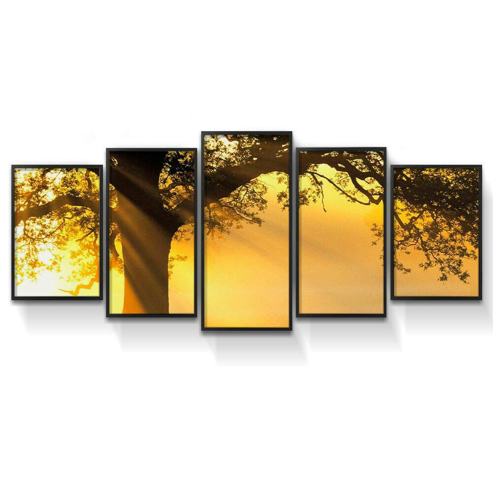 Kit Quadros Decorativos Mosaico �rvore e Luz do Sol