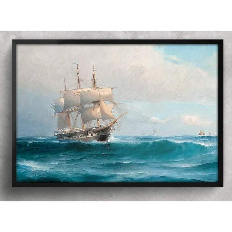 Quadro Decorativo Pintura de Barco Antigo