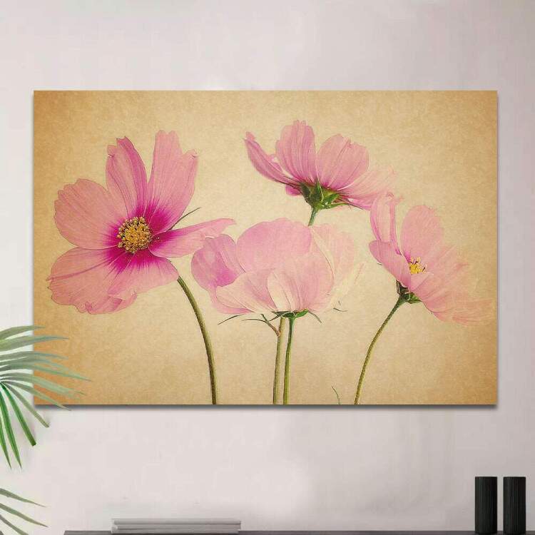 Quadro Decorativo Pintura de Flores Rosas