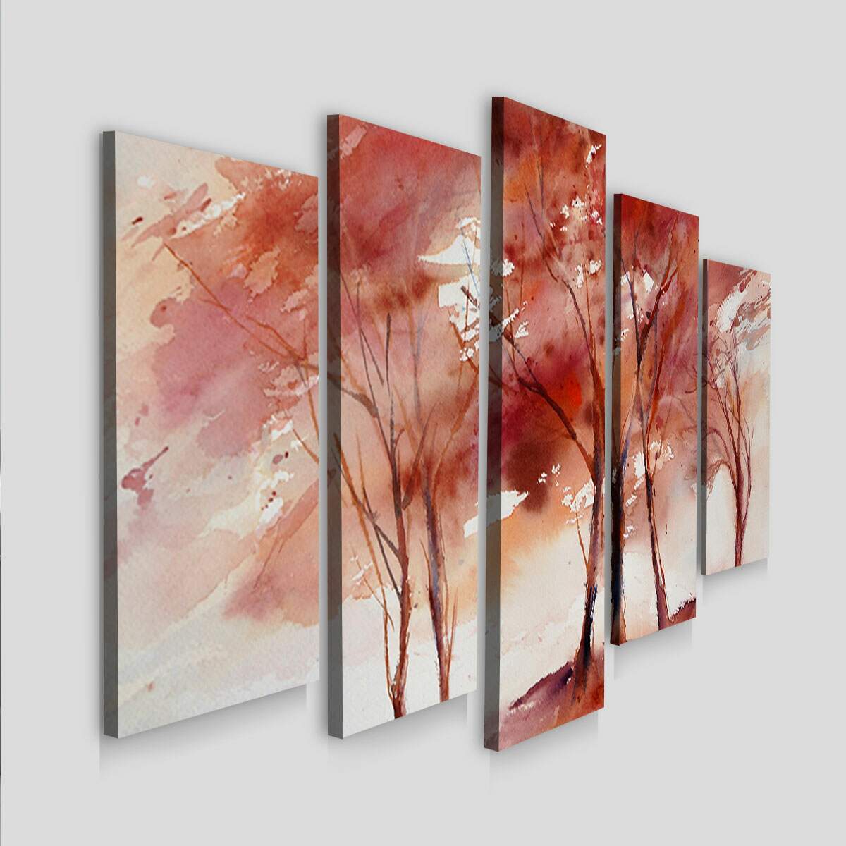 Kit Quadros Decorativos Mosaico Pintura de �rvores Rosa