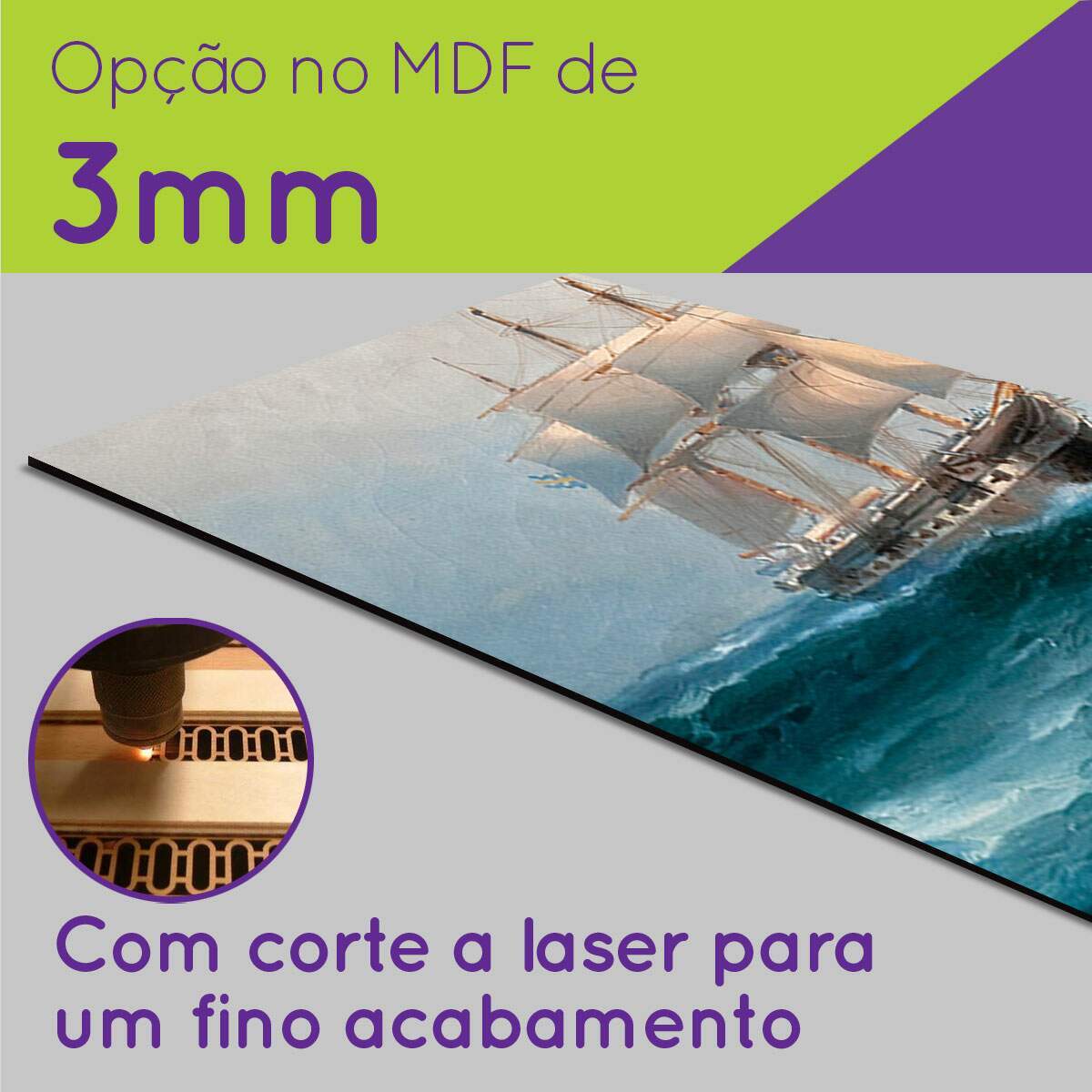 Kit Quadros Decorativos Mosaico Barco Antigo