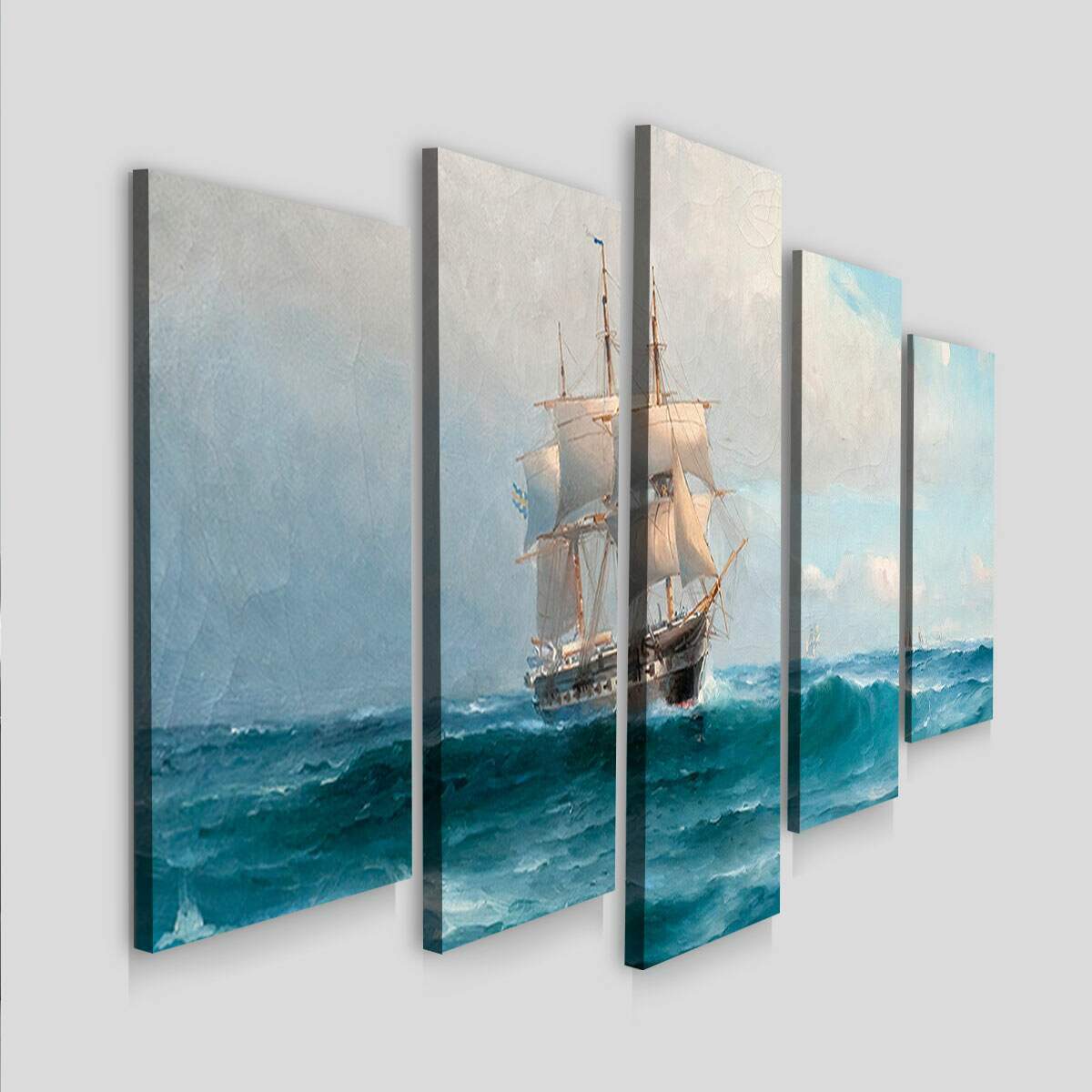 Kit Quadros Decorativos Mosaico Barco Antigo