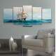 Kit Quadros Decorativos Mosaico Barco Antigo