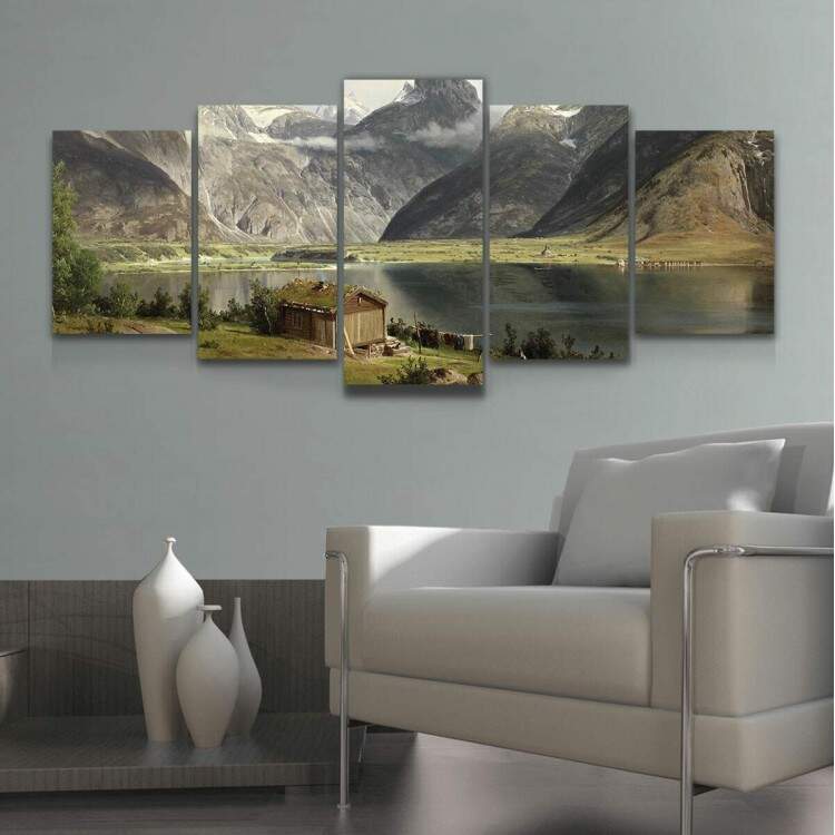 Kit Quadros Decorativos Mosaico Pintura Casa Montanhas