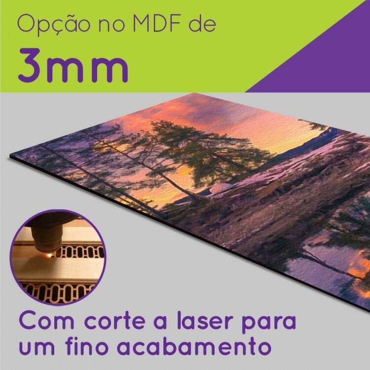Kit 5 Quadros Decorativos Mosaico Pintura de Lago e Casa