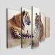 Kit Quadros Decorativos Mosaico Pintura Tigres