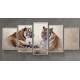 Kit Quadros Decorativos Mosaico Pintura Tigres
