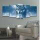 Kit Quadros Decorativos Mosaico Lobo Na Neve
